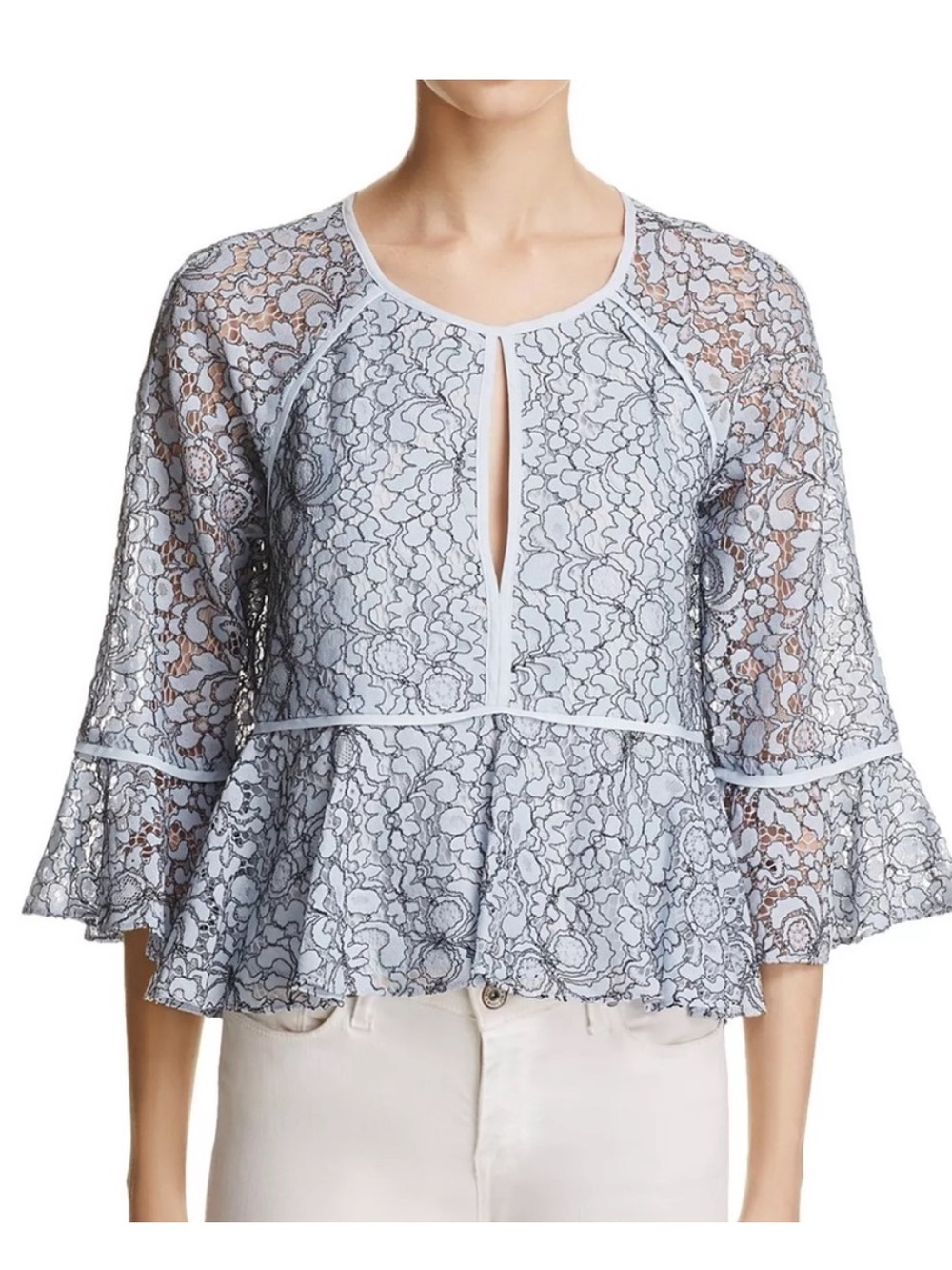 NWT Likely Lace Floral Flowy Blouse in Blue